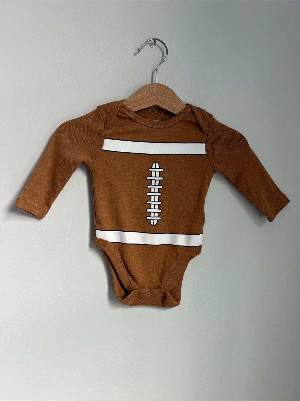Old Navy | Brown Football-Print Baby One-Piece Bodysuit Size 0-3 Months